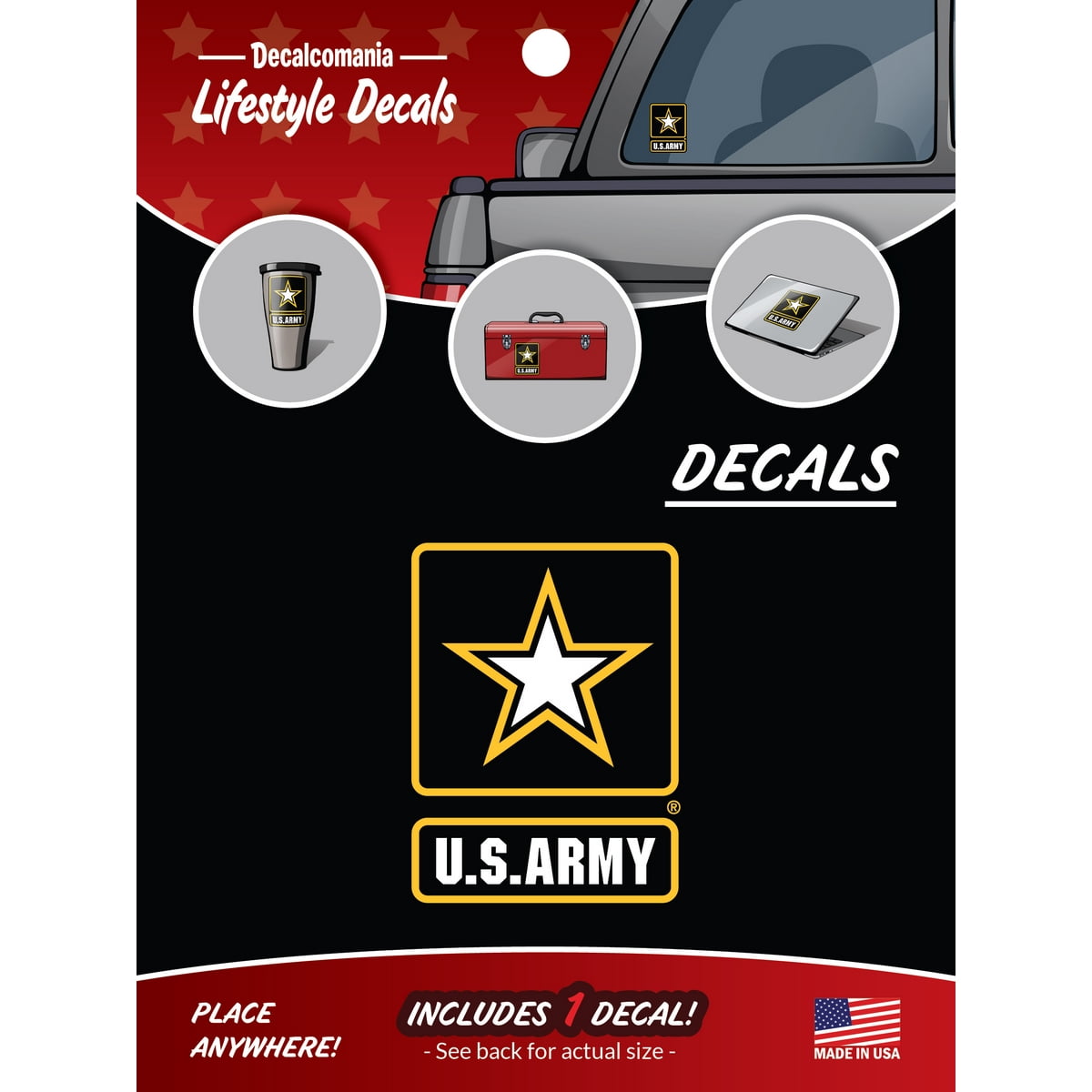 Officially Licensed U.S. Army Decal 6" US Military Sticker for Truck or Car Windows by