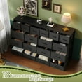 thumbnail image 4 of Commode de 63 Pieds' L avec 18 Tiroirs en Tissu, Commode pour Chambre avec Station de Recharge, Noir, 4 of 8
