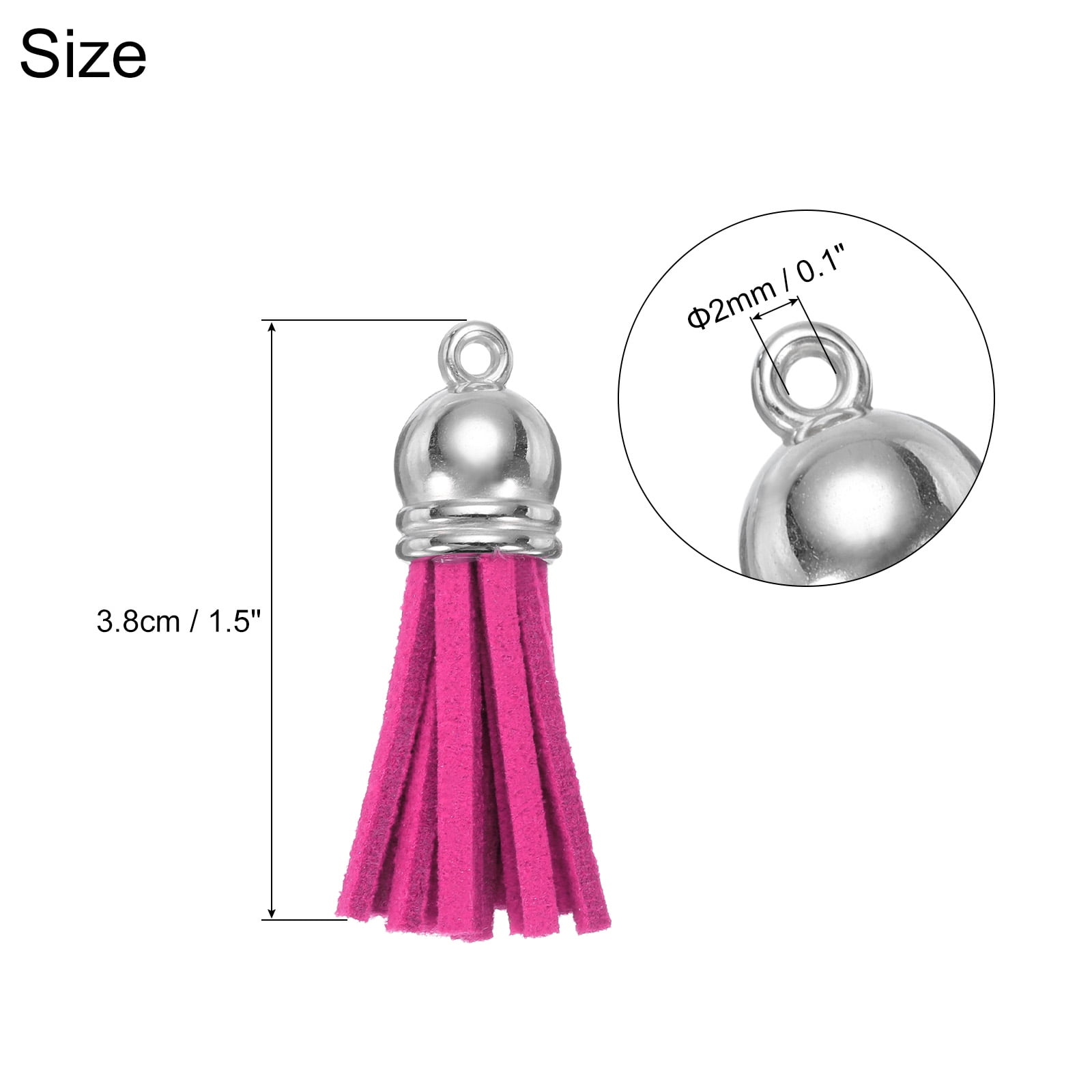 Unique Bargains Keychain Tassels Bulk Leather Tassels Rose Red