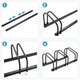 thumbnail image 3 of Trimate Bicycle Floor Parking Rack Stand for 4 Bicycles, Indoor Home Garage Storage,  2.4" Width for Most of Bicycles, 40"x12.6"x10.3", Steel Black Powder Coated, 3 of 7