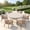 Sandshell Table-Wheat Cushion, variant on VOXBIN 5 Pieces Outdoor Patio Dining Set, 41" Black Round Table and 4 Wicker Chairs with Soft Gray Cushions