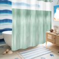 thumbnail image 5 of No Hook Shower Curtain, Green Shower Curtains for Bathroom with See Through Top Window, Modern Abstract Art Ombre Striped Waterproof & Washable Bath Curtain Standard 72"x72", 5 of 9