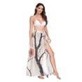 thumbnail image 2 of FORMRS Womens Long Sarong Beach Wrap Semi-Sheer Bikini Skirt Bathing Swimsuit Cover Up, Light Red Flowers, 2 of 7
