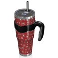 thumbnail image 2 of 40oz Tumbler,Red Christmas Snowflake Pattern Insulated Tumblers with Removable Handle,Stainless Steel Double Vacuum Coffee Tumbler Cup with Straw for Home,Office,Travel,Party, 2 of 5