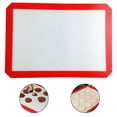 thumbnail image 1 of Estera para hornear profesional antiadherente de silicona de 16,5 "X 11,6" hojas para galletas gruesas en horno fácil de limpiar rojo Xemadio FLD-1796, 1 of 8