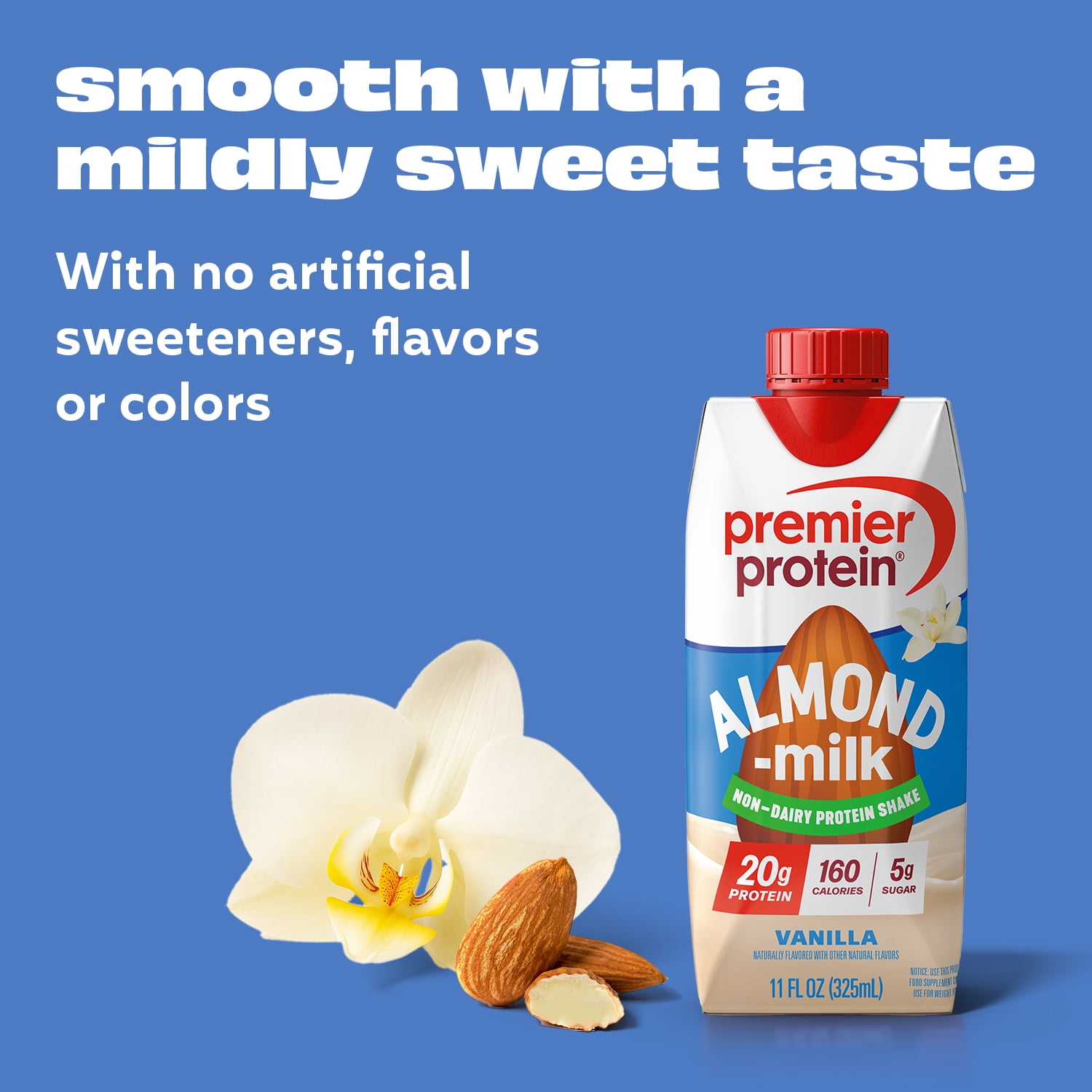 (3 pack) Premier Protein Almond Milk Shake, Vanilla, 20g Protein, 11 Fl Oz, 4 Ct