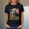 thumbnail image 5 of mgoYE America 250th Anniversary T Shirt Women Womens 250th Anniversary Patriotic July 4th T-Shirt – USA 1776-2026 O-Neck T-Shirt(Black,XL), 5 of 8