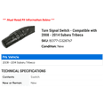 thumbnail image 2 of Turn Signal Switch - Compatible with 2008 - 2014 Subaru Tribeca 2009 2010 2011 2012 2013, 2 of 2