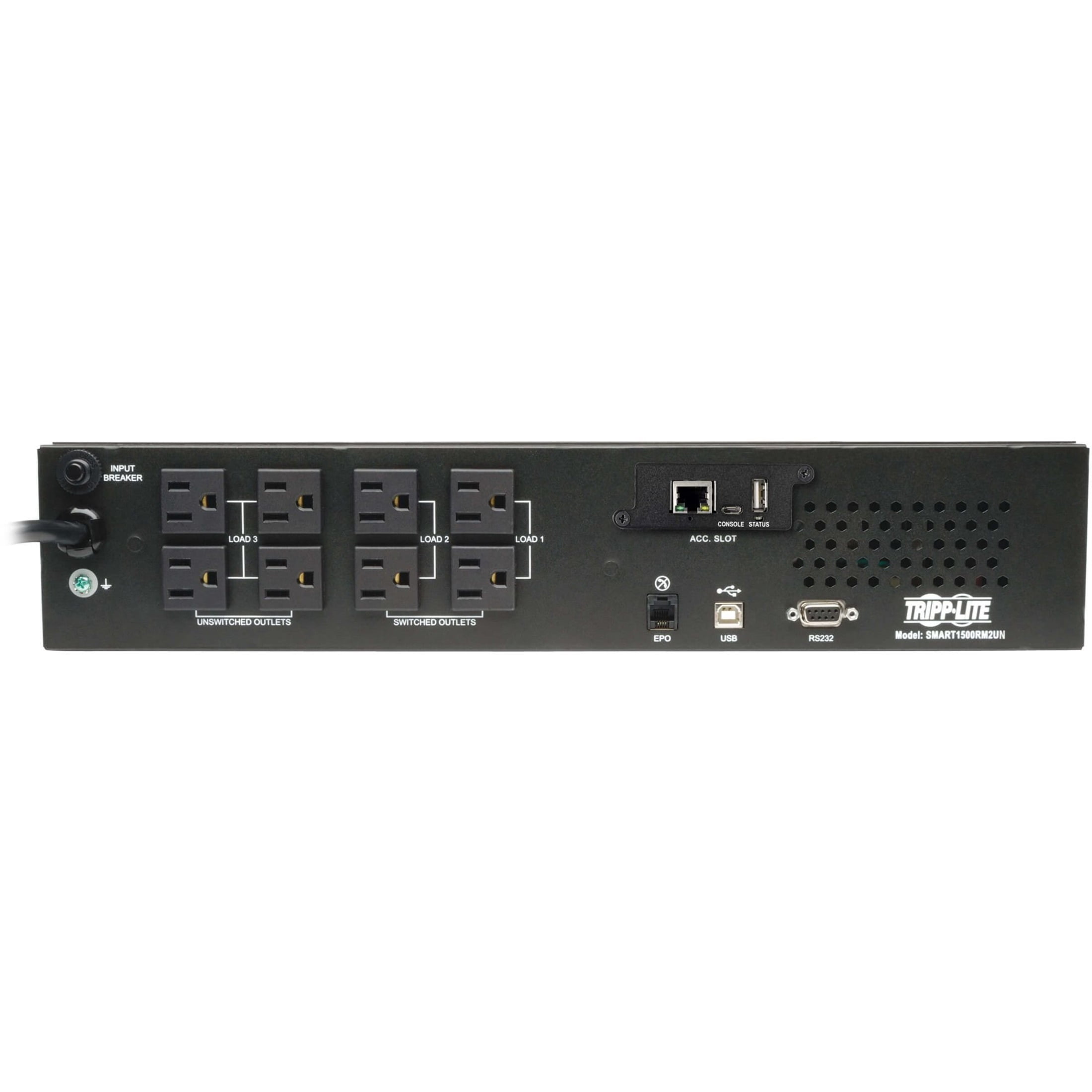 Tripp Lite UPS Smart 1500VA 1350W Rackmount AVR 120V Pure Sine Wave USB DB9 Preinstalled WEBCARDLX 2URM