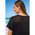 thumbnail image 4 of Swim 365 Women's Plus Size Mesh Yoke Swim Tee, 4 of 4
