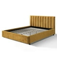 thumbnail image 6 of Omax Decor Jaxon Fabric Upholstered Platform Queen Bed in Gold, 6 of 7