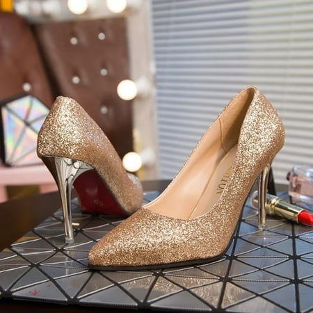 

Women s Stiletto Glitter Base Heels
