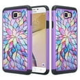thumbnail image 1 of For Samsung Galaxy J7 Prime, J7 Sky Pro, J7 2017, J7 Perx, J7 V, Galaxy Halo Case, Diamond Rhinestone Studded Slim Hybrid Dual Layer[Shock Resistant] Case - Rainbow Flower, 1 of 2