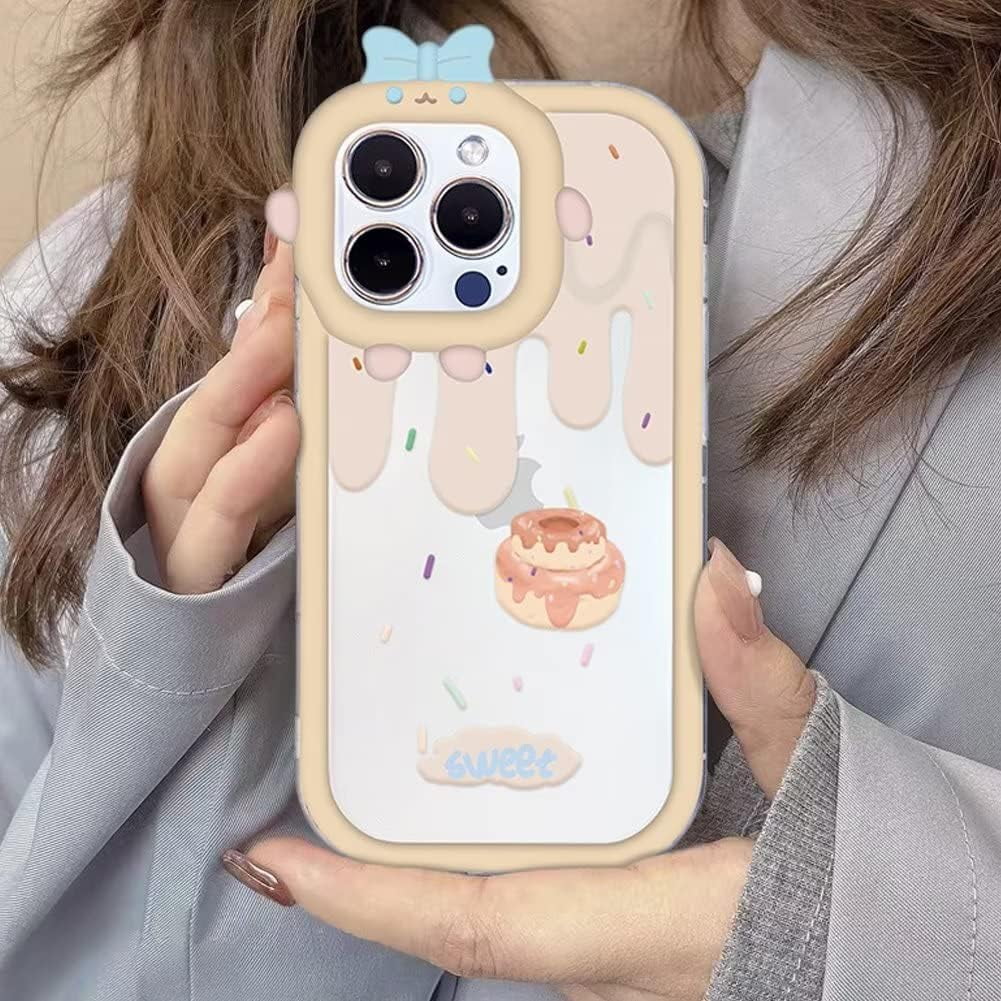 iPhoneアクセサリー cake Cartoon Ice Cream Cake Phone Case with Bow Knot Cutie Camera