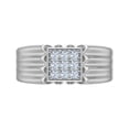 thumbnail image 3 of 1/3 Carat Men's Diamond Wedding Band Ring in 14K White Gold (Ring Size 9.5) (SI1-SI2 Clarity), 3 of 5