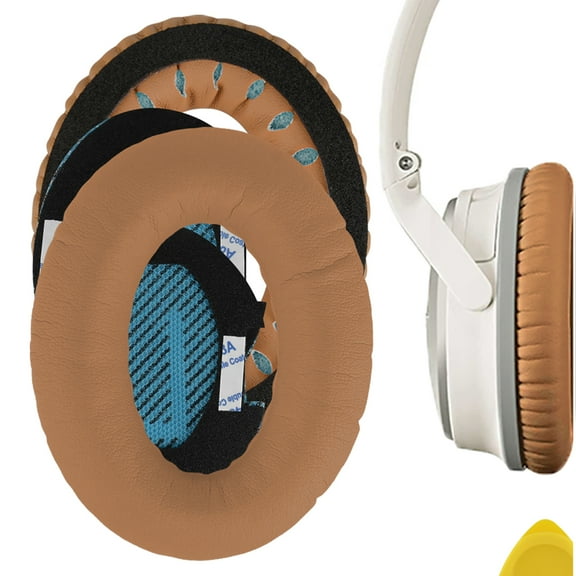 Geekria QuickFit Replacement Ear Pads Compatible with Boses QuietComfort 25, QC25, SoundLink Around Ear Headphones, Ear Cushions (Khaki)