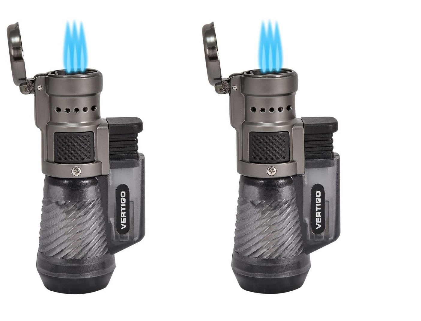 Vertigo by Lotus Cyclone Triple Torch Cigar Lighter Charcoal 2 Pack