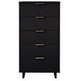 thumbnail image 6 of 3-Piece Granville Chest Dresser & Nightstand Set from Solid Wood in Black, 6 of 18