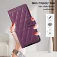 thumbnail image 4 of SaniMore for Google Pixel 7A Buisness Case, Zipper Purse [Card Holders] Magnetic Clasp Kickstand Wrist/Crossbody Chain Lanyard PU Leather Wear-resistant Full Body Protective Wallet Shell Darkpurple, 4 of 8