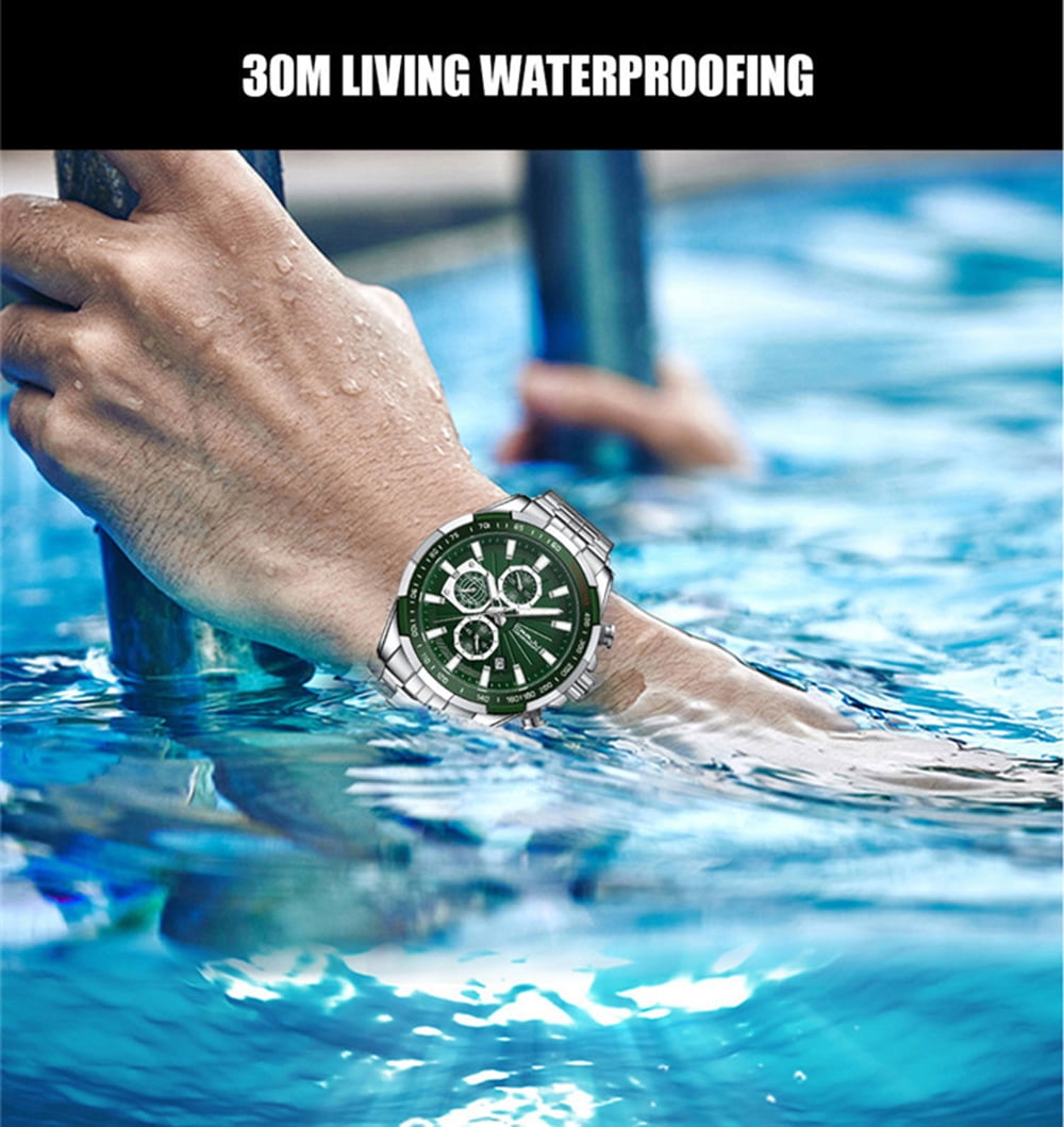 Men Wristwatches Fashion Luxury Stainless Steel Watches for Men Business Auto Date Glow Analog Quartz Wristwatches