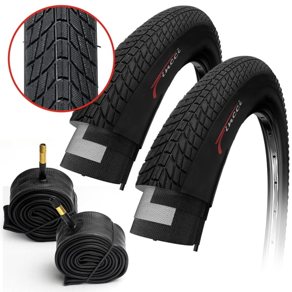 Fincci 20x1.75 Bike Tires with Inner Tubes (47-406) Foldable for BMX, Tricycles, and Hybrid Bikes, Set of 2