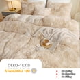 thumbnail image 2 of Faux Fur Duvet Cover Set, Soft Tie Dye Plush Fuzzy Duvet Cover(1 Print Shaggy Comforter Cover+2 Furry Pillowcases)Bedding Set, Zipper Closure(King, Beige), 2 of 6