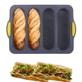 thumbnail image 2 of Juego de 1 molde para pan con cuatro bollos Molde para pan francés Molde para pan Molde antiadherente Fácil de desmoldar Silicona para hornear alimentos en el hogar, 2 of 5