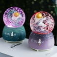 thumbnail image 3 of Leaveforme Rhinestone Snow Globe Delicate Adorable Eye-catching Resin Music Space Astronaut Snow Globe for Kids, 3 of 8