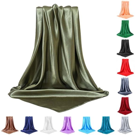 Wxolcjlv Silky Smooth Large Square Satin Scarf for Women Lightweight Portable Headscarf Wrap