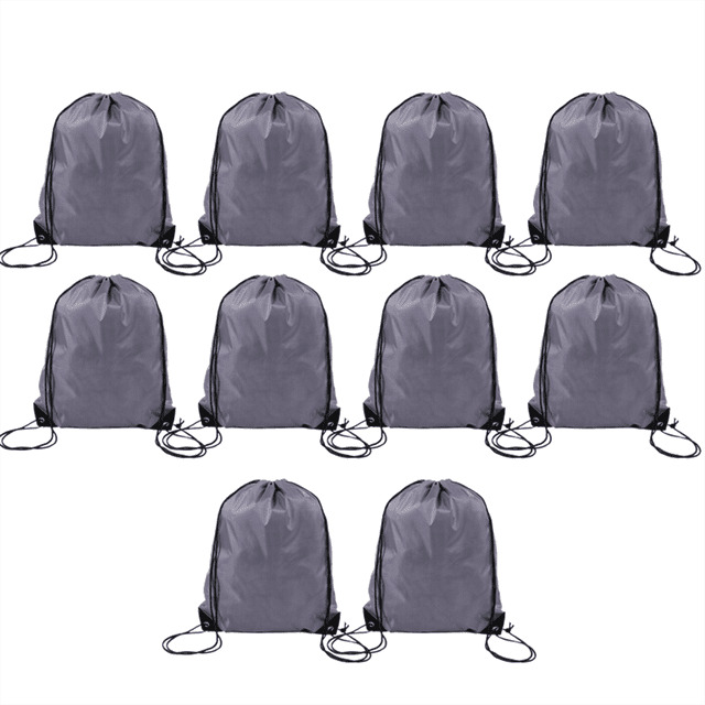 Polyester Drawstring Bag Sports Marathon Drawstring Bag Storage Bag Drawstring Bag Gray,10 * Drawstring bag,Gray