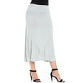 thumbnail image 2 of 24/7 Women's Plus Size Comfort Apparel Womens Comfortable Fit Elastic Waist Plus Size Maxi Skirt, 2 of 4