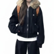 thumbnail image 1 of Abbraccia Sudadera corta peluda mujer, cierre, abrigo cálido invierno, 1 of 6
