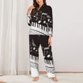 thumbnail image 2 of Fotbe Piano Keys With Musical Notes Pattern Long Sleeve Pajama Set for Women,Sleepwear Set,2-piece Loungewear Set,Soft PJs Comfy Nightwear with Pockets -Large, 2 of 7