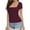 Watermelon Red, variant on Njoeus Womens Short Sleeve Wide Neck T Shirts Slim-Fitted Basic Tee Tops Blouse