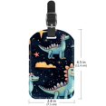 thumbnail image 6 of Square 2Pack PU Leather Cartoon Dinosaur Cruise Luggage Tag with Privacy Cover and Name ID Tag for Travel Handbags Backpacks Luggage Tags, 6 of 6