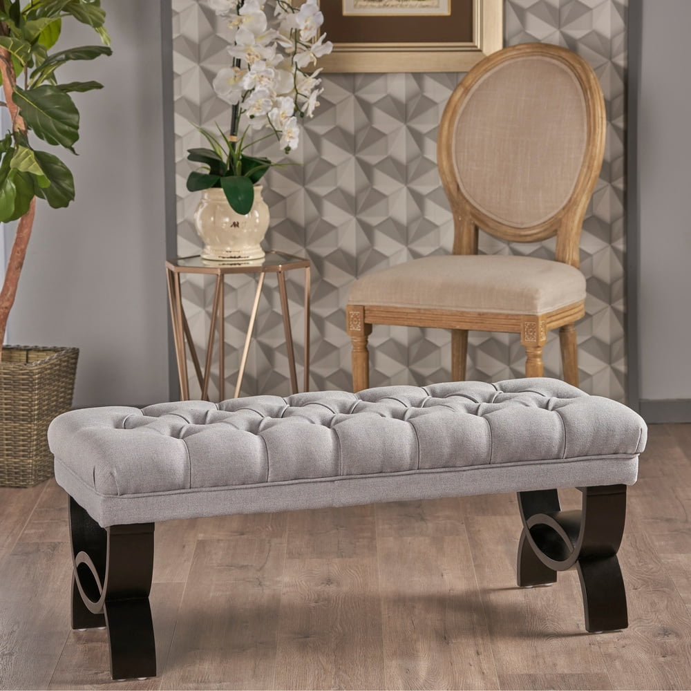 Christopher Knight Home Scarlette Tufted Fabric Ottoman Bench by 17"H