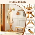 thumbnail image 5 of Coat Rack with Umbrella Holder, 73 Inch Freestanding Coat Hanger Stand with 12 Hooks, Wooden Entryway Coat Tree for Clothes, Bags, Hats, Scarves, Living Room, Bedroom, Hallway (Natural), 5 of 18