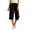 Black, variant on SwiftWear Women's Linen-Like Drawstring Capri Pants Plus Size Elastic Waist Pocket Casual Capris Breathable Loose Fit Cropped Pants S-5XL