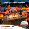 thumbnail image 7 of TANGJEAMER 13 Piece Patio Furniture Set with Fire Pit Table, All Weather Outdoor Sectional PE Rattan, Patio Conversation Sets with Cushions and Glass Coffee Table for Garden Lawn Balcony, Red, 7 of 7