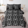 thumbnail image 1 of Erosebridal Square Geometry Bedding Full Size, Black Grey Bedding Sets Full Size, Gothic Skeleton Reversible Bed Set, Breathable Room Decorative, 7-Piece, 1 of 6