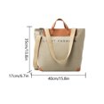 thumbnail image 4 of Bolso de hombro para mujer Bolso tote Gran capacidad Contraste Viajes Compras (Caqui), 4 of 4