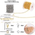 thumbnail image 2 of 65.6 Feet/20m 5 x 4mm Gold Cuban Chain Roll Metal Curb Chain with Jump Rings Silver Twist Oval Link Spool Connector Accessories for Jewelry Making Necklaces Bracelets Supplies Crafts colorful DIY, 2 of 5
