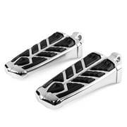 Krator Spear Foot Pegs, Chrome, Foot Control Component, 1 Pair, Compatible with Harley Davidson XLX 1984-1986