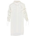 thumbnail image 2 of bar III Womens Ruched Tunic Blouse, Off-White, Large, 2 of 2