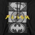 thumbnail image 2 of The Flash Movie Batman Supergirl Trio of Symbols Unisex Adult Pull-Over Hoodie, 2 of 6