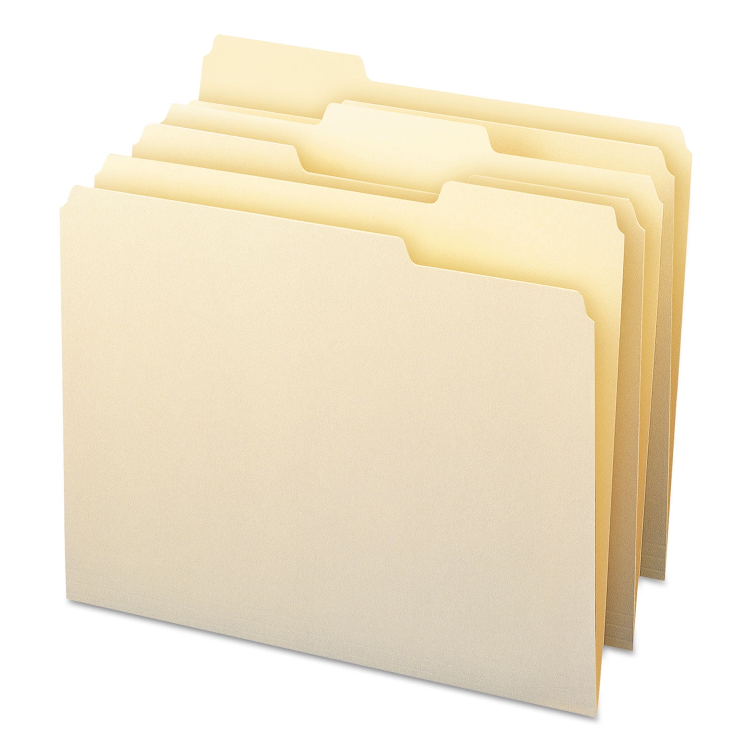 Smead 10338 Antimicrobial One-Ply File Folders, 1/3 Cut Top Tab, Letter, Manila, 100/Box