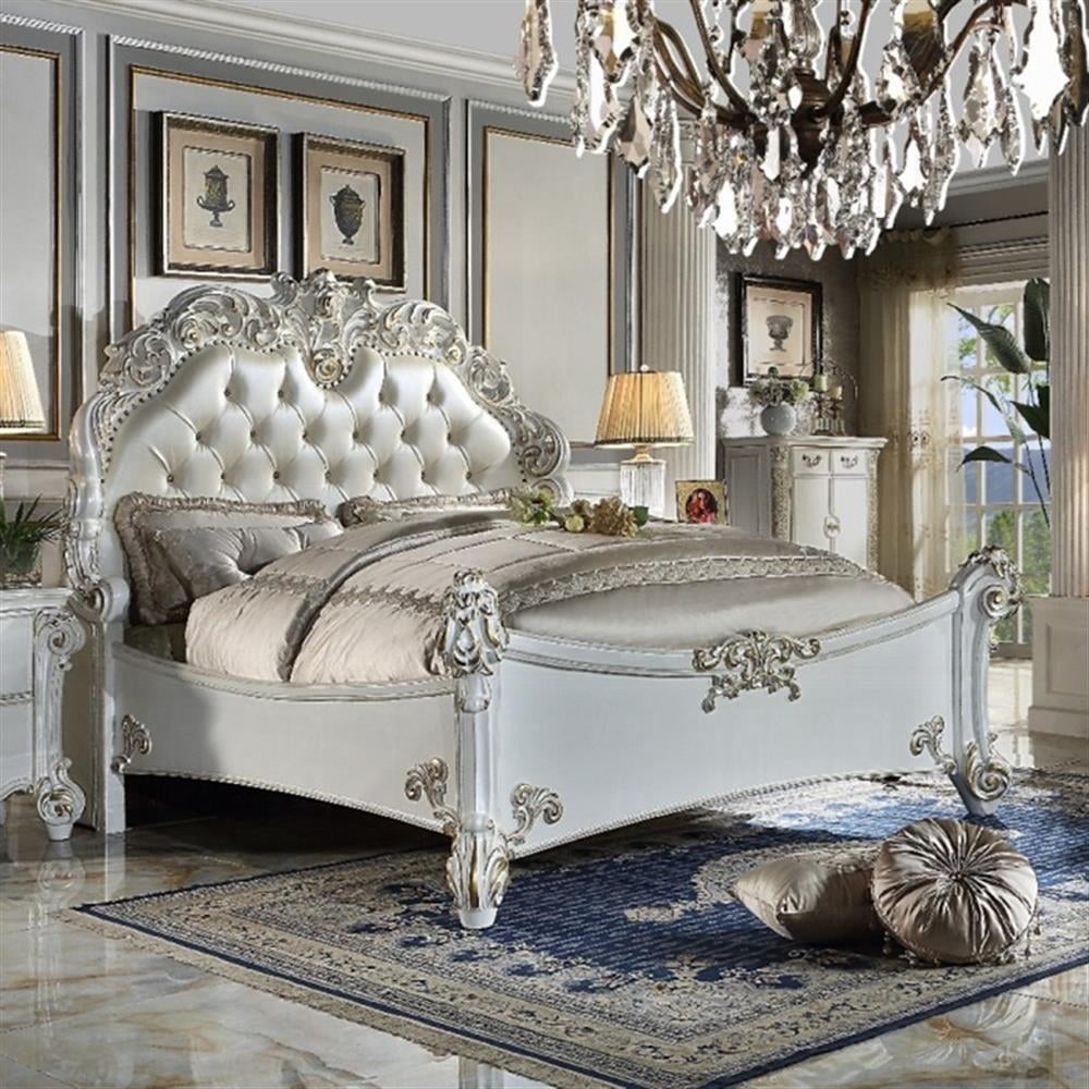 ベッドフレーム ACME FURNITURE / GRANDVIEW BED QUEEN Amazon.com: ACME Furniture Queen Bed, Velvet and Antique