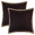 thumbnail image 2 of REGALWOVEN 1 Pair Linen Pillow Covers Solid Color Throw Pillow Covers for Living Room Sofa and Bedroom Black 18" x 18", 2 of 6