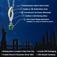 thumbnail image 2 of Gem Stone King 925 Silver and 10K Yellow Gold Green Nano Emerald and White Lab Grown Diamond Pendant Necklace for Women | 0.43 Cttw | Gemstone May Birthstone | Heart Shape 4MM | With 18 inch Chain, 2 of 6
