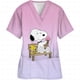 thumbnail image 3 of Ropa de mujer Estampado de dibujos animados de Snoopy Cuello en V Ropa de trabajo para mujer Tops Manga corta Con bolsillos Uniforme médico de enfermería, 3 of 5